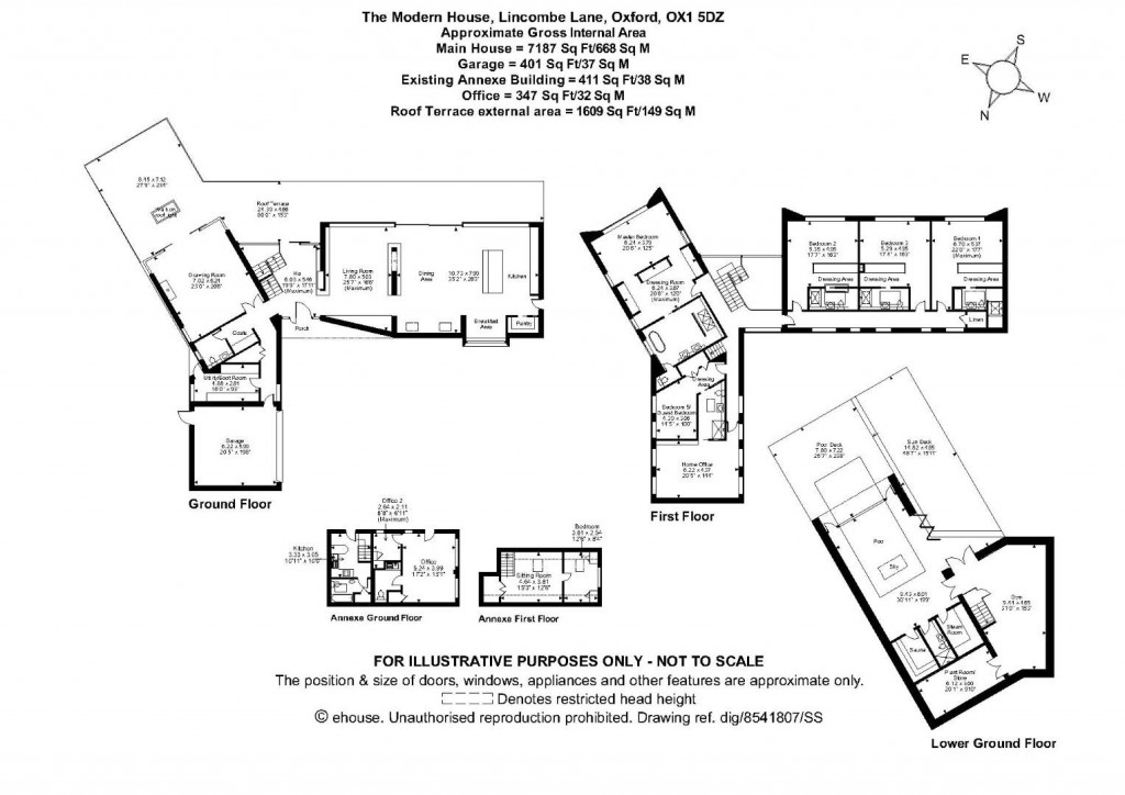 Floorplans For Lincombe Lane, Boars Hill, Oxford