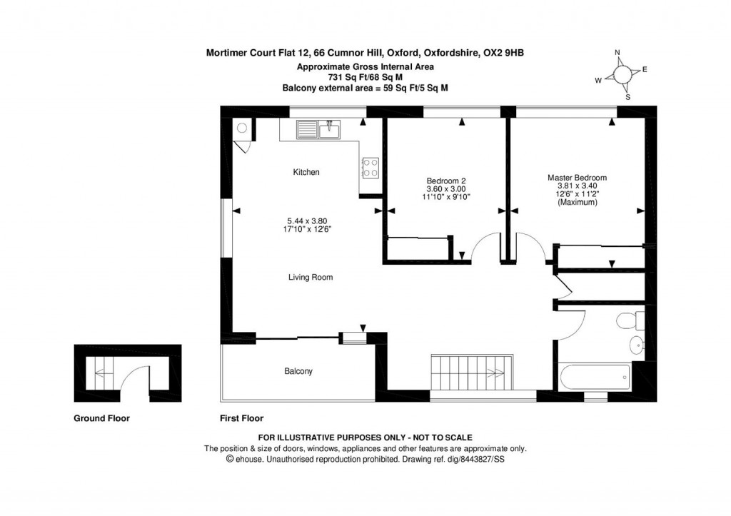 Floorplans For Mortimer Court, 66 Cumnor Hill, Oxford
