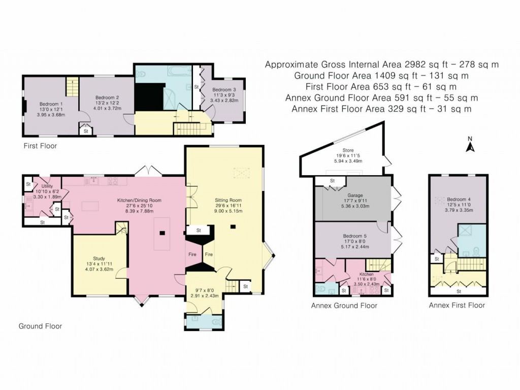 Floorplans For Newington, Nr. Wallingford, Oxfordshire