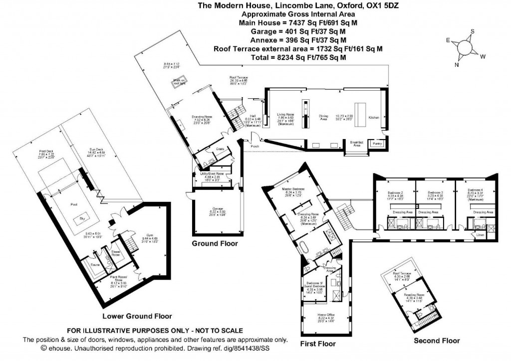 Floorplans For Lincombe Lane, Boars Hill, Oxford